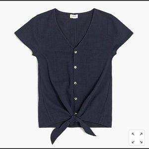 NWT JCrew Textured Tie-Front Top